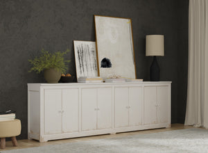 Sarreid Eight Is Enough Sideboard - Stylish Whitewash Finish With 4 Removable Shelves For Versatile Storage White  53045