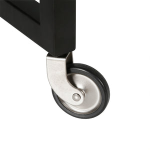 Homeroots Black Steel And Glass Rolling Bar Cart   530463