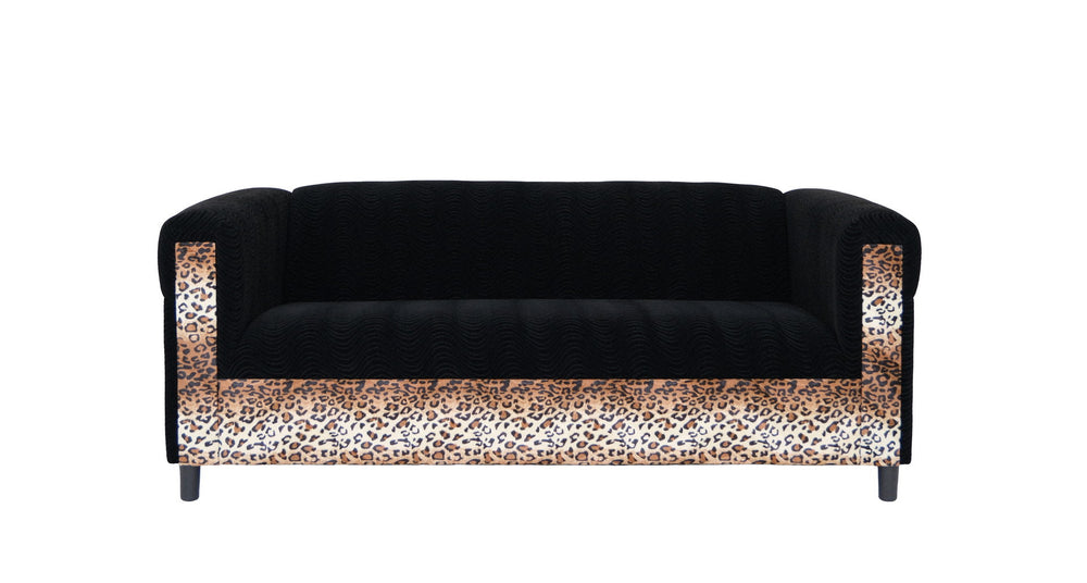 Homeroots 72" Black Velvet Sofa   530464
