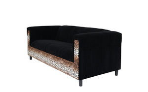 Homeroots 72" Black Velvet Sofa   530464