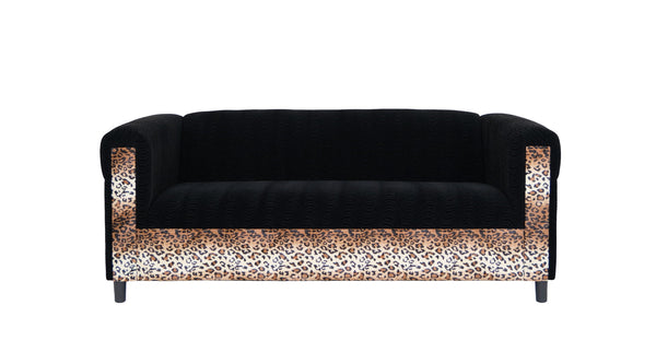 Homeroots 72" Black Velvet Sofa   530464