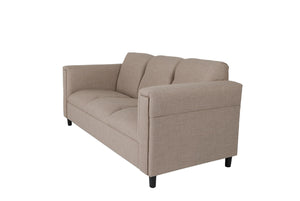 Homeroots 72" Beige Polyester Sofa With Black Legs   530465