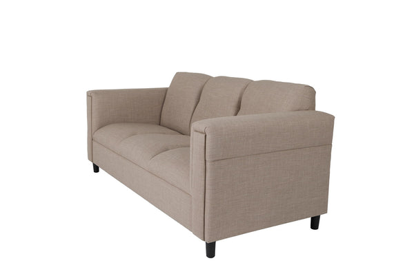 Homeroots 72" Beige Polyester Sofa With Black Legs   530465