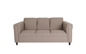 Homeroots 72" Beige Polyester Sofa With Black Legs   530465
