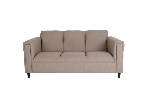 Homeroots 72" Beige Polyester Sofa With Black Legs   530465