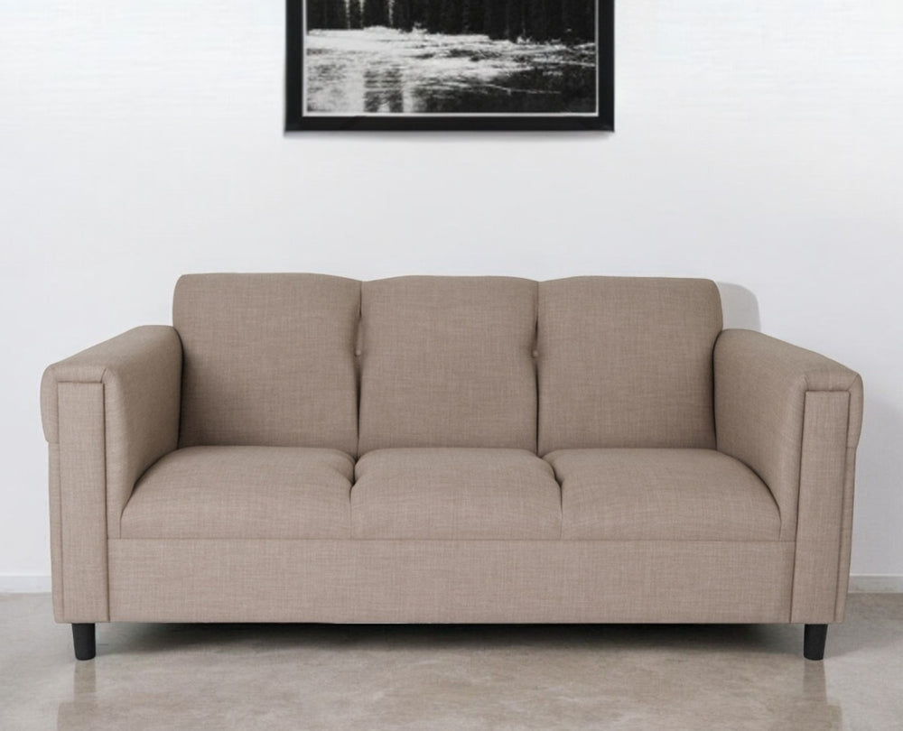 Homeroots 72" Beige Polyester Sofa With Black Legs   530465