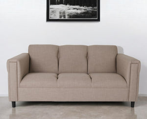 Homeroots 72" Beige Polyester Sofa With Black Legs   530465