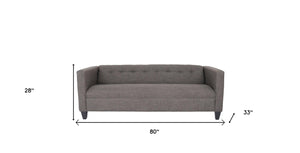 Homeroots 80" Charcoal Polyester Sofa With Black Legs   530467
