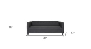 Homeroots 80" Black Polyester Sofa Black  530468