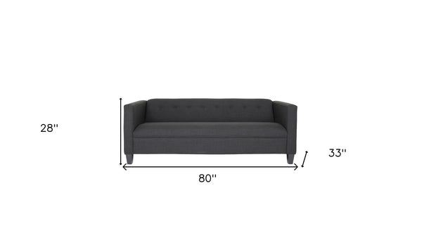 Homeroots 80" Black Polyester Sofa Black  530468
