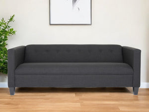 Homeroots 80" Black Polyester Sofa Black  530468