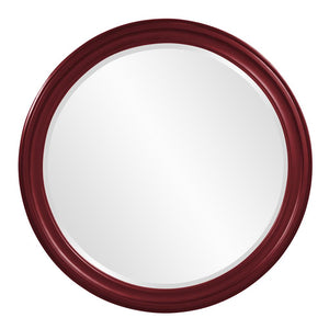 Howard Elliott George Mirror - Stunning Round Wood Frame With Beveled Edge For A Transitional Home Decor Accent Red Wood 53046bu-howard-elliott