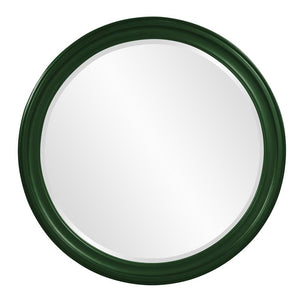 Howard Elliott George Mirror - Stunning Round Wood Frame With Beveled Edge For A Transitional Home Decor Accent Green Wood 53046hg-howard-elliott