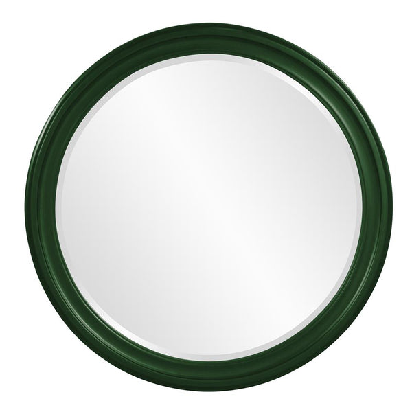 Howard Elliott George Mirror - Stunning Round Wood Frame With Beveled Edge For A Transitional Home Decor Accent Green Wood 53046hg-howard-elliott