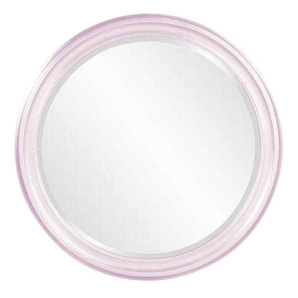 Howard Elliott George Mirror - Stunning Round Wood Frame With Beveled Edge For A Transitional Home Decor Accent Purple Wood 53046li-howard-elliott