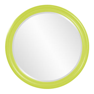Howard Elliott George Mirror - Stunning Round Wood Frame With Beveled Edge For A Transitional Home Decor Accent Green Wood 53046mg-howard-elliott