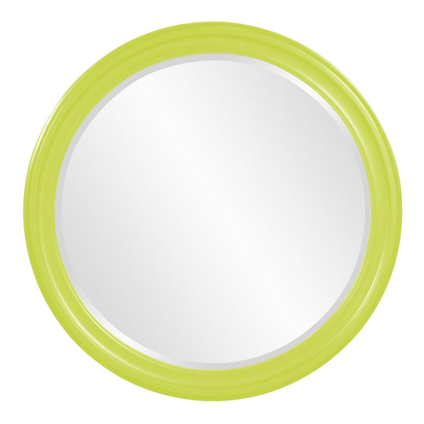 Howard Elliott George Mirror - Stunning Round Wood Frame With Beveled Edge For A Transitional Home Decor Accent Green Wood 53046mg-howard-elliott