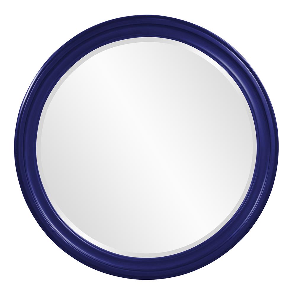 Howard Elliott George Mirror - Stunning Round Wood Frame With Beveled Edge For A Transitional Home Decor Accent Purple Wood 53046rp-howard-elliott