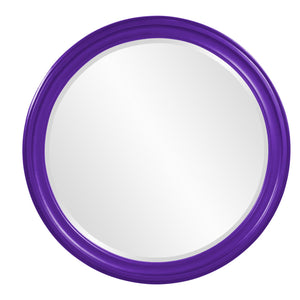 Howard Elliott George Mirror - Stunning Round Wood Frame With Beveled Edge For A Transitional Home Decor Accent Purple Wood 53046rp-howard-elliott