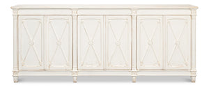 Sarreid Marksman Sideboard Whitewash - Stylish Reclaimed Pine Storage With 3 Removable Shelves For Home Decor White  53046