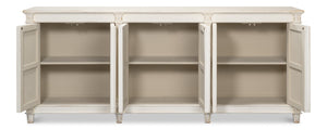 Sarreid Marksman Sideboard Whitewash - Stylish Reclaimed Pine Storage With 3 Removable Shelves For Home Decor White  53046