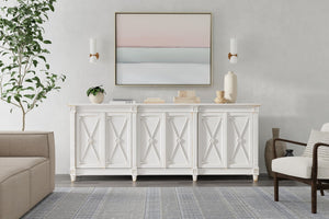 Sarreid Marksman Sideboard Whitewash - Stylish Reclaimed Pine Storage With 3 Removable Shelves For Home Decor White  53046