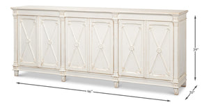 Sarreid Marksman Sideboard Whitewash - Stylish Reclaimed Pine Storage With 3 Removable Shelves For Home Decor White  53046