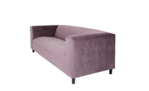 Homeroots 72" Lavender Velvet Sofa With Black Legs   530475