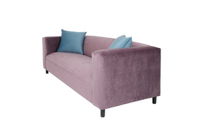 Homeroots 72" Lavender Velvet Sofa And Toss Pillows With Black Legs   530476