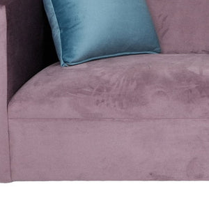 Homeroots 72" Lavender Velvet Sofa And Toss Pillows With Black Legs   530476