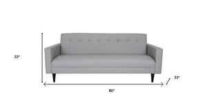 Homeroots 80" Gray Faux Leather Sofa With Black Legs   530477