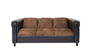 Homeroots 72" Brown Chenille Sofa With Black Legs   530479