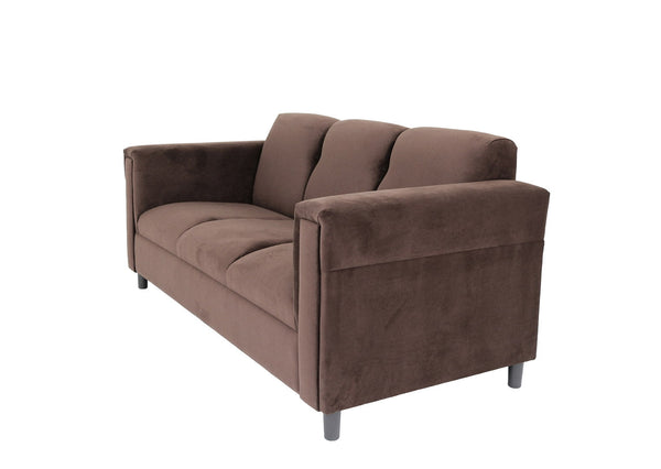 Homeroots 72" Dark Brown Suede Sofa With Black Legs   530480