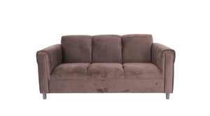 Homeroots 72" Dark Brown Suede Sofa With Black Legs   530480