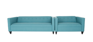 Homeroots Two Piece Teal Blue Polyester Blend Seating Set   530482