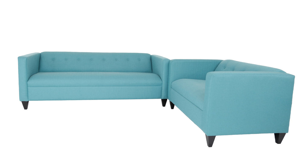 Homeroots Two Piece Teal Blue Polyester Blend Seating Set   530482