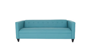 Homeroots 80" Teal Blue Polyester Sofa With Black Legs Teal  530483