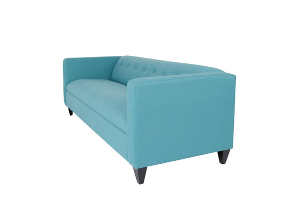Homeroots 80" Teal Blue Polyester Sofa With Black Legs Teal  530483