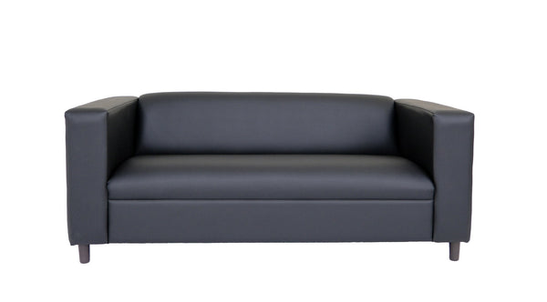 Homeroots 84" Black Faux Leather Sofa   530484