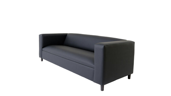 Homeroots 84" Black Faux Leather Sofa   530484