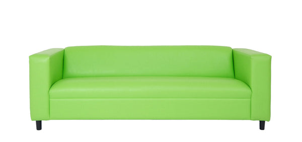 Homeroots 84" Green Faux Leather Sofa With Black Legs Green  530486