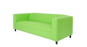 Homeroots 84" Green Faux Leather Sofa With Black Legs Green  530486