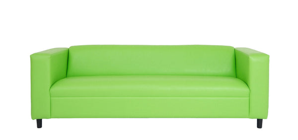 Homeroots 84" Green Faux Leather Sofa With Black Legs Green  530486