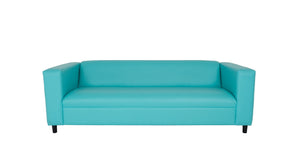 Homeroots 84" Teal Blue Faux Leather Sofa With Black Legs Teal  530488