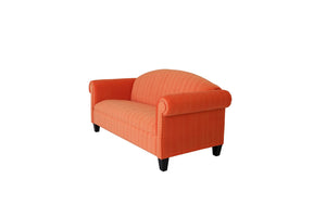 Homeroots 92" Orange Velvet Sofa With Black Legs   530490
