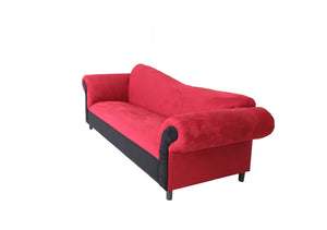 Homeroots 98" Red Velvet Settee With Black Legs   530492