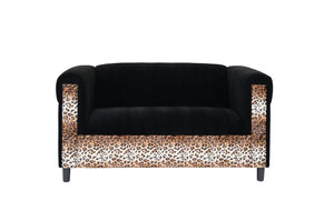 Homeroots Two Piece  Leopard And Black Five Person Seating Set   530496