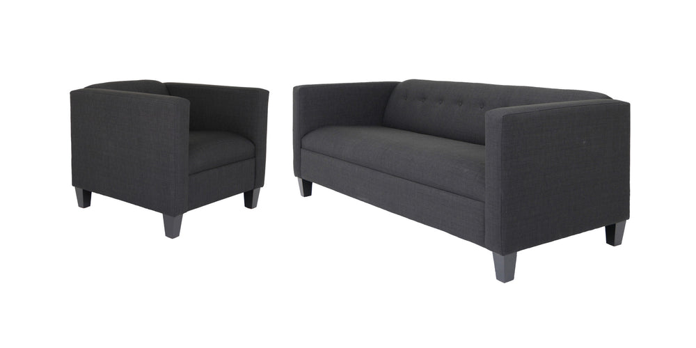 Homeroots Two Piece Black Four Person Seating Set   530498