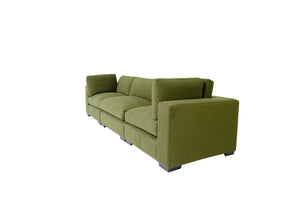 Homeroots 126" Moss Green Polyester Sofa With Black Legs   530499