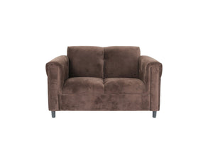 Homeroots 72" Dark Brown And Black Microsuede Loveseat Dark Brown  530501